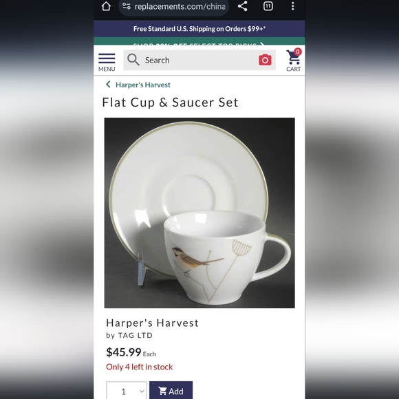 Charley Harper - Harper's Harvest - Set of 4 tea cups & saucers - Picture 11 of 11